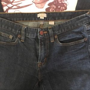 {J. Crew} ankle length dark blue jeans
